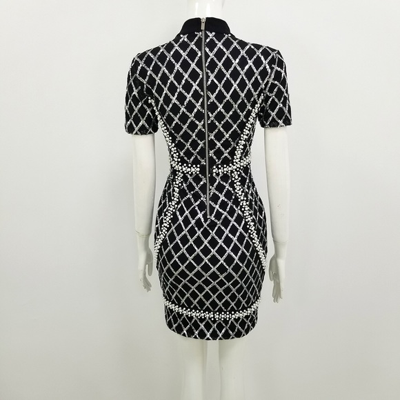 Black Pearls and Sequence embroidery Dress 👗 - Picture 5 of 5